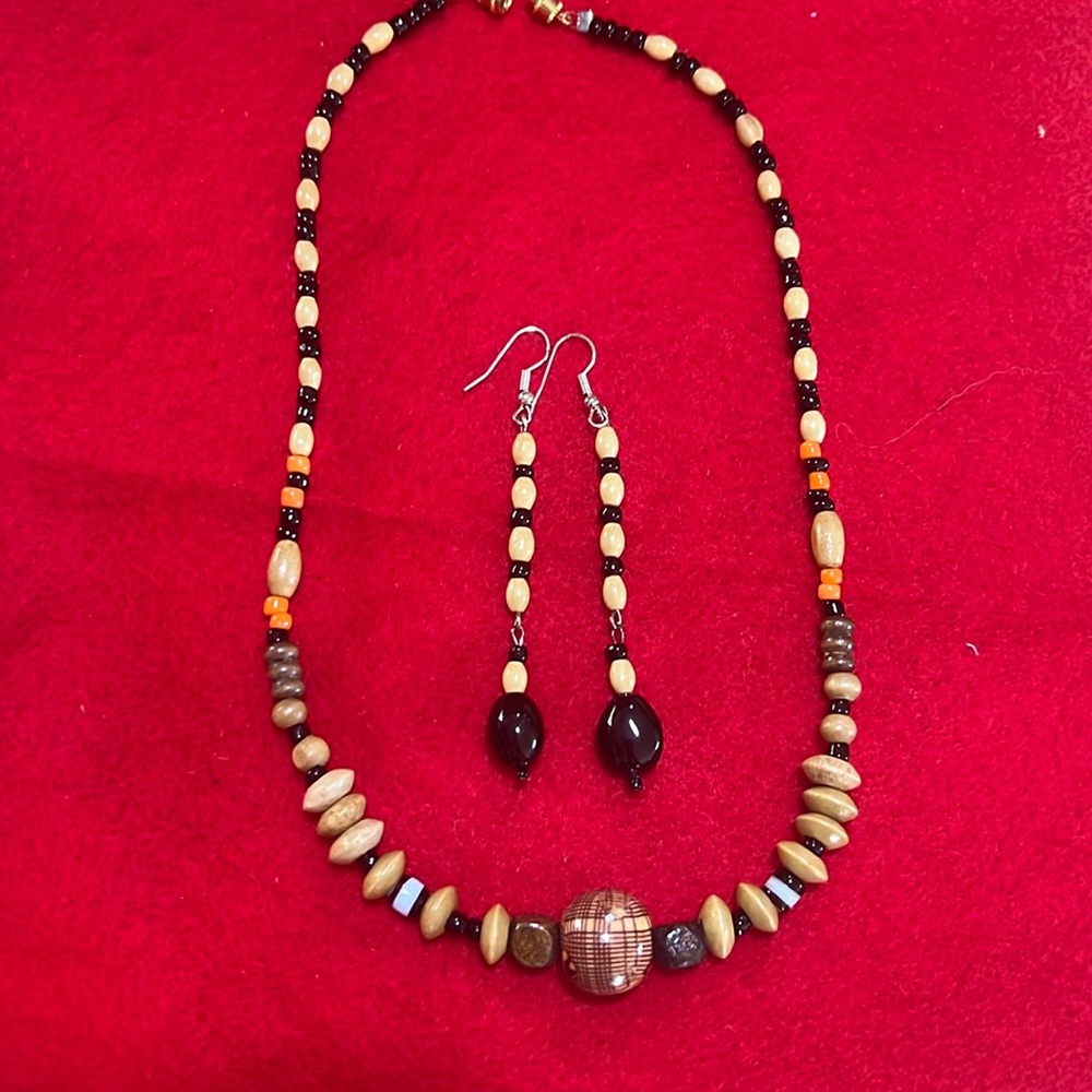 Earrings and necklace